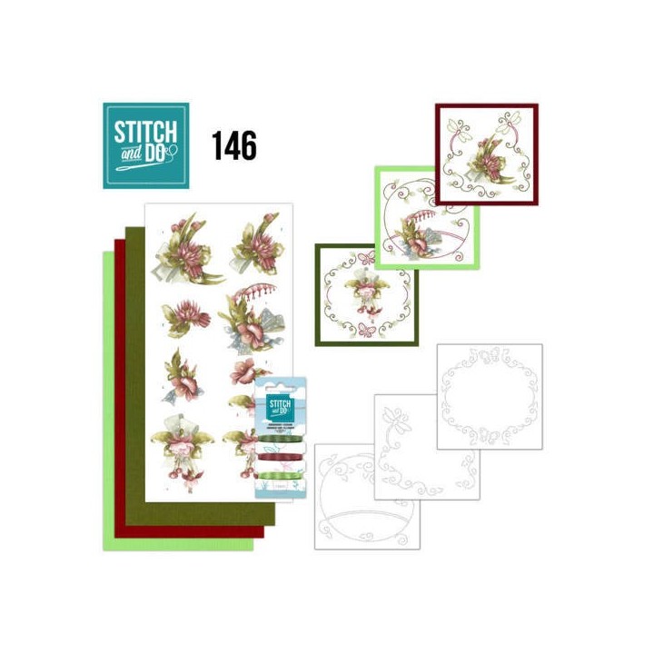 (STDO146)Stitch and Do 146 - Precious Marieke - Pretty Flowers - Red Flowers