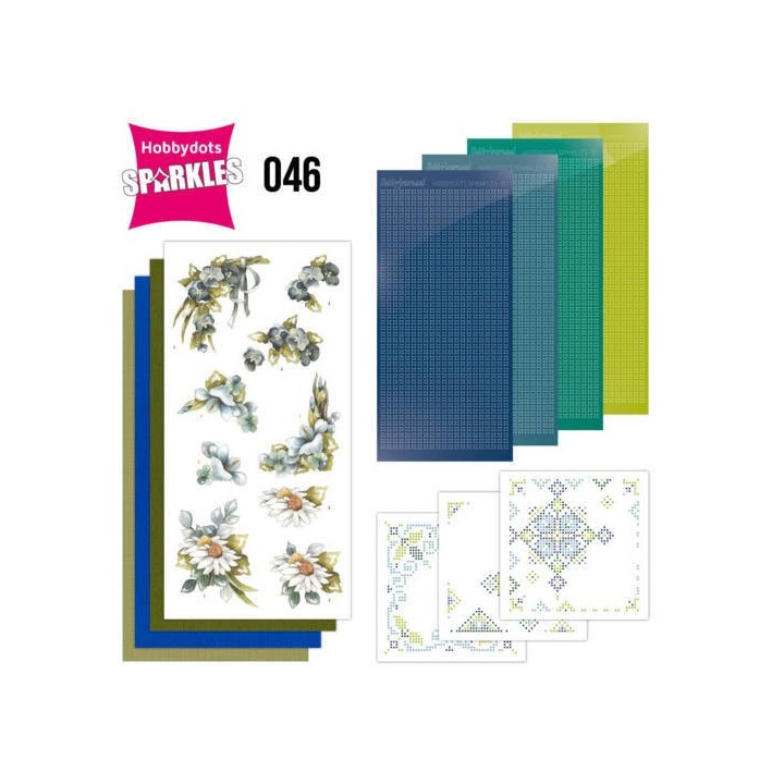 Sparkles Set 46 - Precious Marieke - Pretty Flowers - Blue Flowers