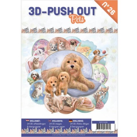 (3DPO10026)3D Push Out boek 26 - Pets