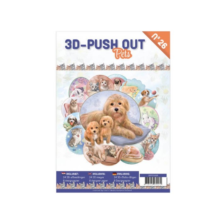 (3DPO10026)3D Push Out boek 26 - Pets
