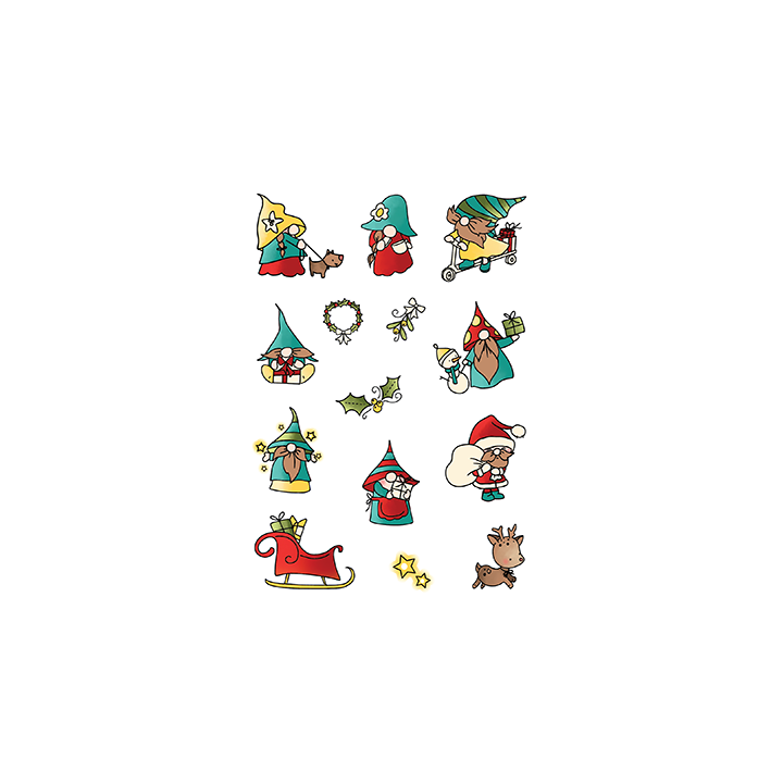 (LDRSPD224)LDRS Creative Holiday Gnomes Set4x6 Inch Clear Stamps