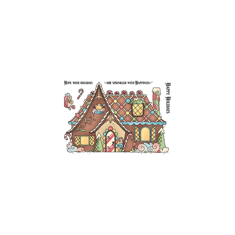 (LDRS3276)LDRS Creative Gingerbread House Set 4x6 Inch Clear Stamps