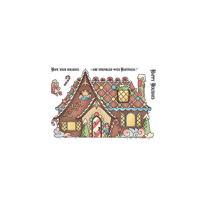 (LDRS3276)LDRS Creative Gingerbread House Set 4x6 Inch Clear Stamps