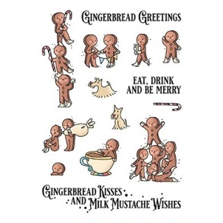(LDRS3275)LDRS Creative Gingerbread Kisses Set 4x6 Inch Clear Stamps