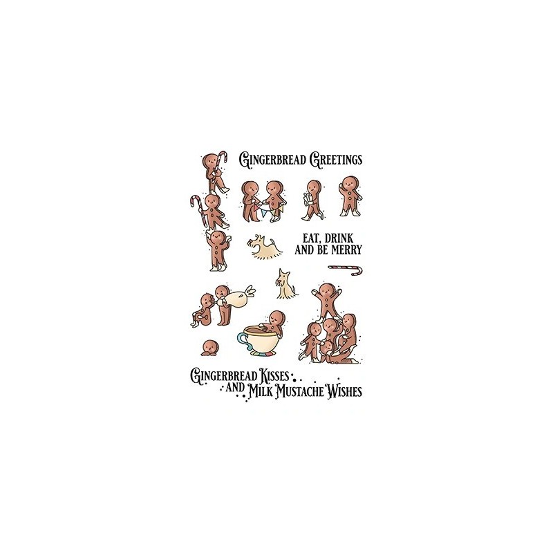 (LDRS3275)LDRS Creative Gingerbread Kisses Set 4x6 Inch Clear Stamps
