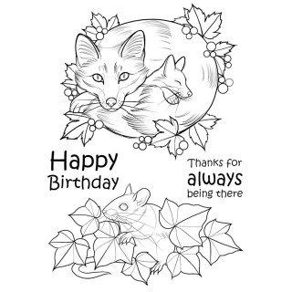 (CEDFM)The Card Hut Fox and Mouse Clear Stamps