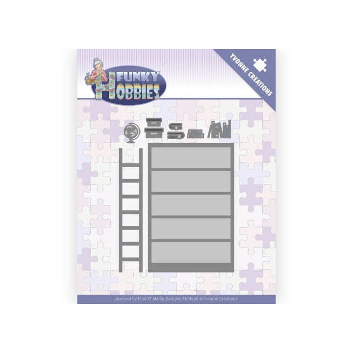 (YCD10228)Dies - Yvonne Creations - Funky Hobbies - Bookcase
