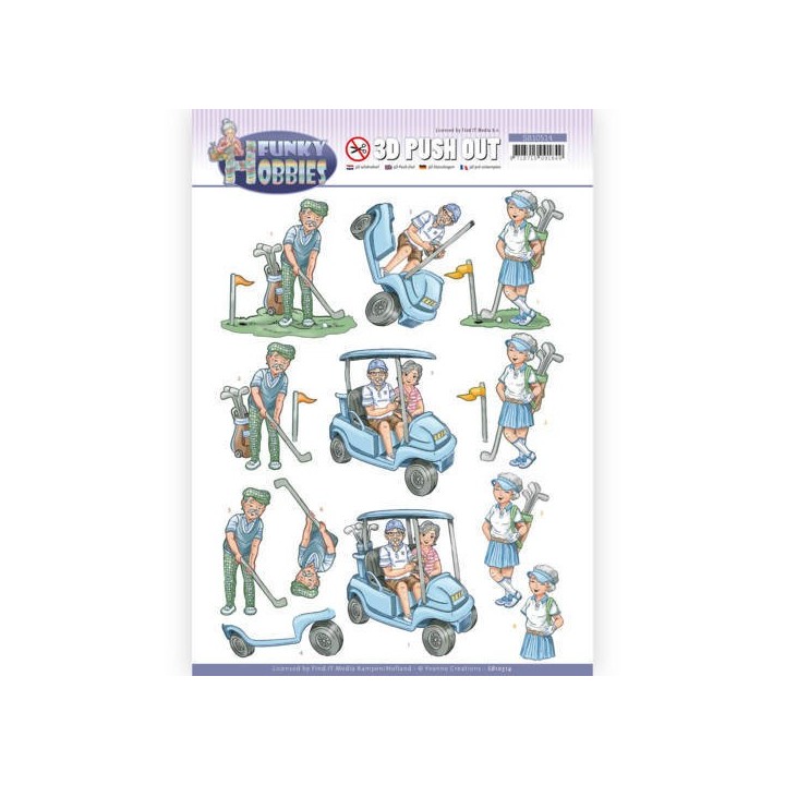 (SB10514)3D Push Out - Yvonne Creations - Funky Hobbies - Golf