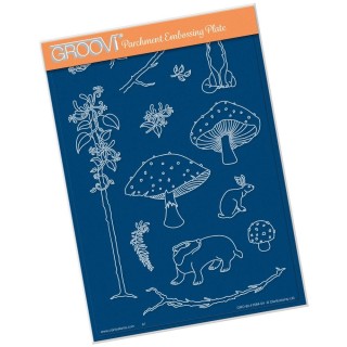 (GRO-TR-41684-04)Groovi Plate A5 BARBARA'S SHAC WOODLAND HONEYSUCKLE