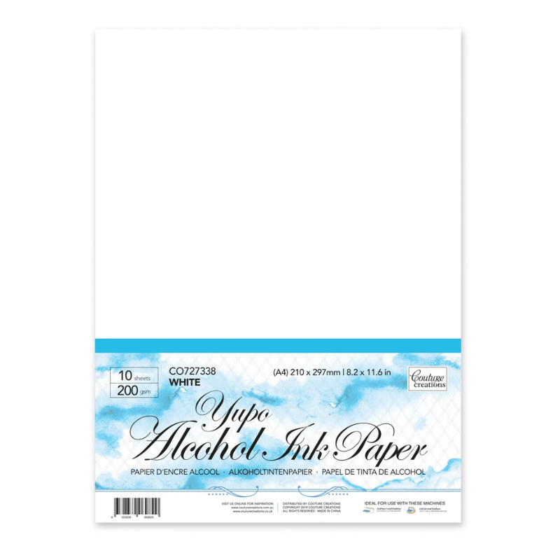 (CO727338)Couture Creations Yupo Alcohol Ink Paper White A4 200 grs