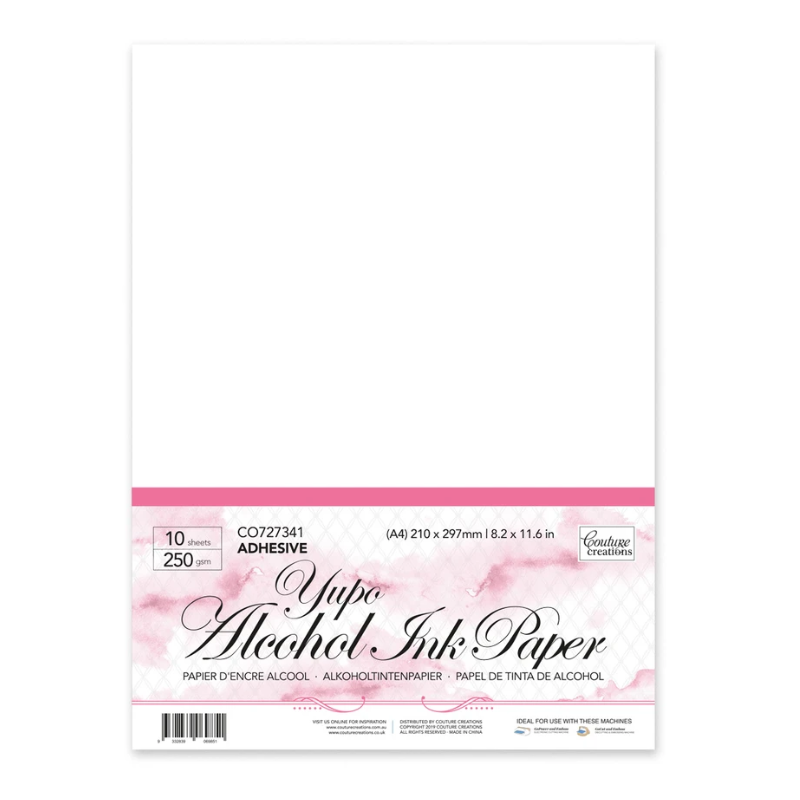(CO727341)Couture Creations Yupo Alcohol Ink Paper Adhesive White A4 250 grs