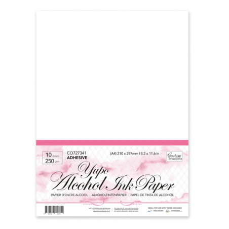 (CO727341)Couture Creations Yupo Alcohol Ink Paper Adhesive White A4 250 grs