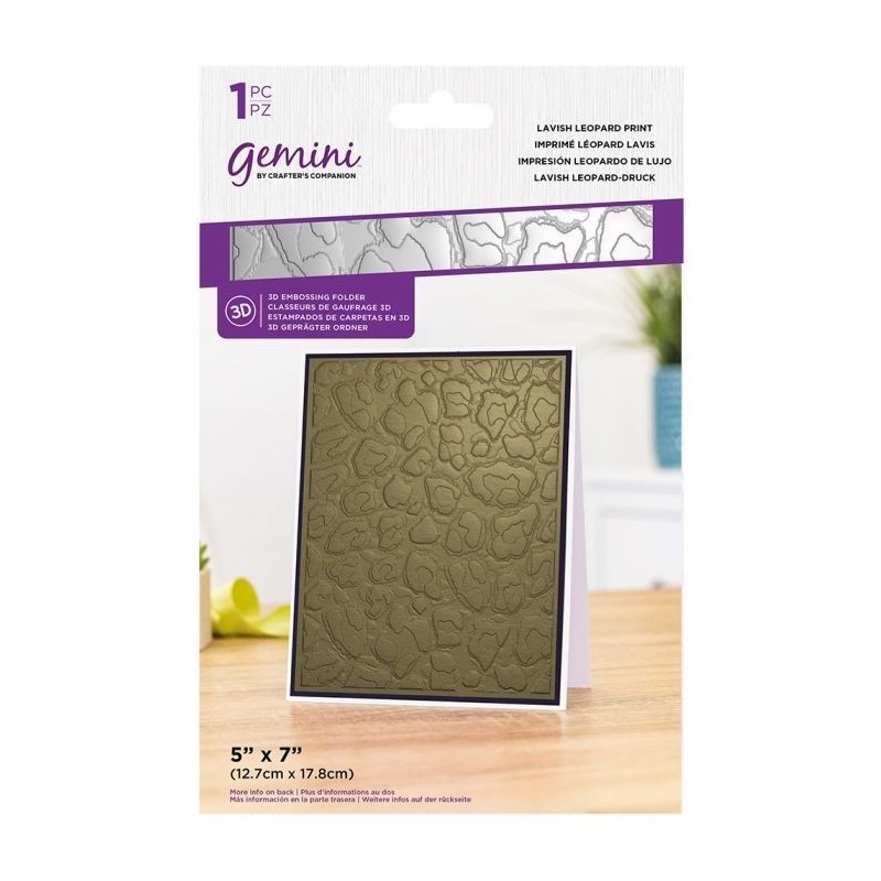 (GEM-EF5-3D-LLP)Gemini Lavish Leopard Print 3D Embossing Folder