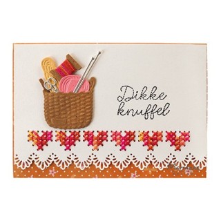 (CR1531)Craftables Cross stitch border hearts