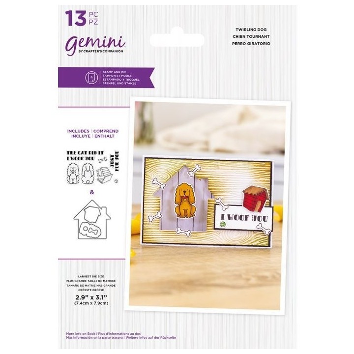 (GEM-STD-TWIRLDG)Gemini Twirling Dog Stamp & Die