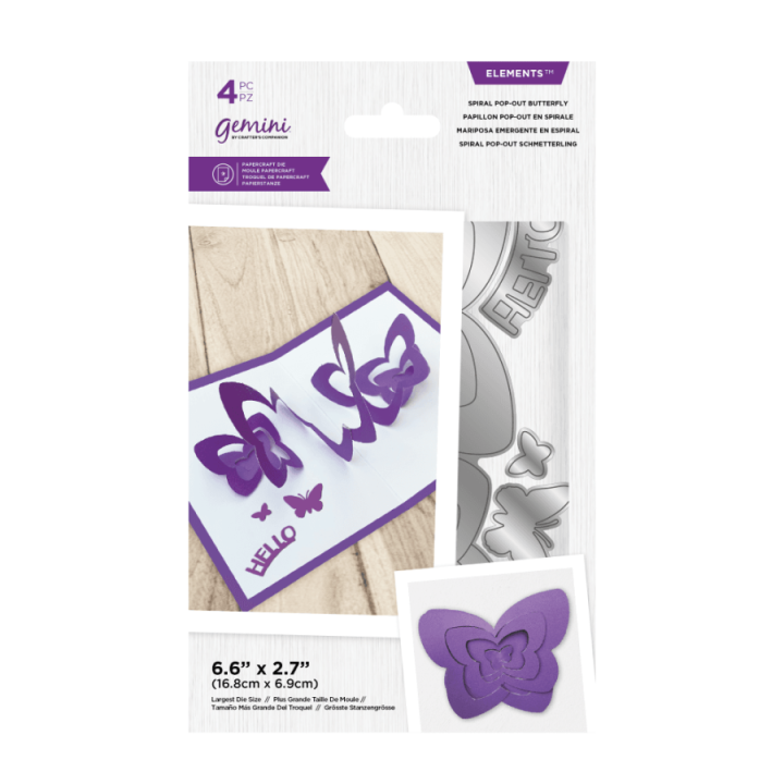 (GEM-MD-ELE-SPBU)Gemini Spiral Pop-Out Butterfly Elements Dies