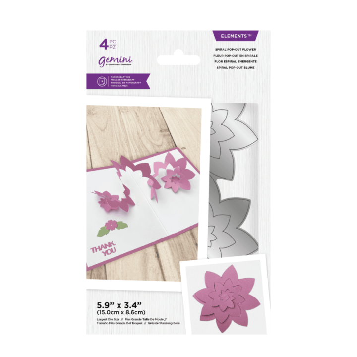 (GEM-MD-ELE-SPFL)Gemini Spiral Pop-Out Flower Elements Dies
