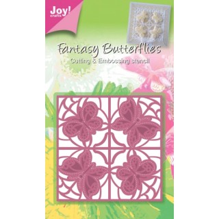 (6002/0243)Cutting & Embossing stencil square butterfly