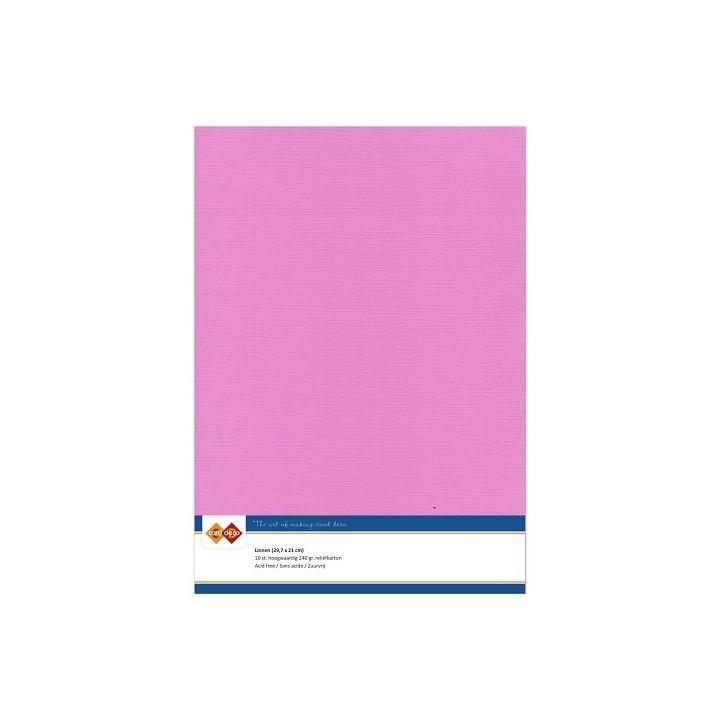 (LKK-A437)Linen Cardstock - A4 - Fuchsia