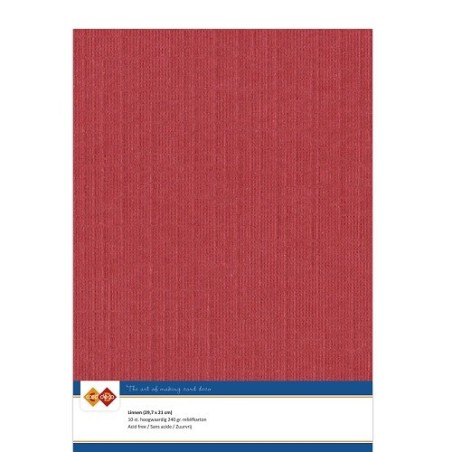 (LKK-A413)Linen Cardstock - A4 - Red