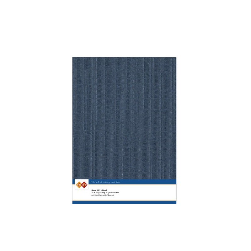 (LKKA430)Linen Cardstock A4 Dark blue