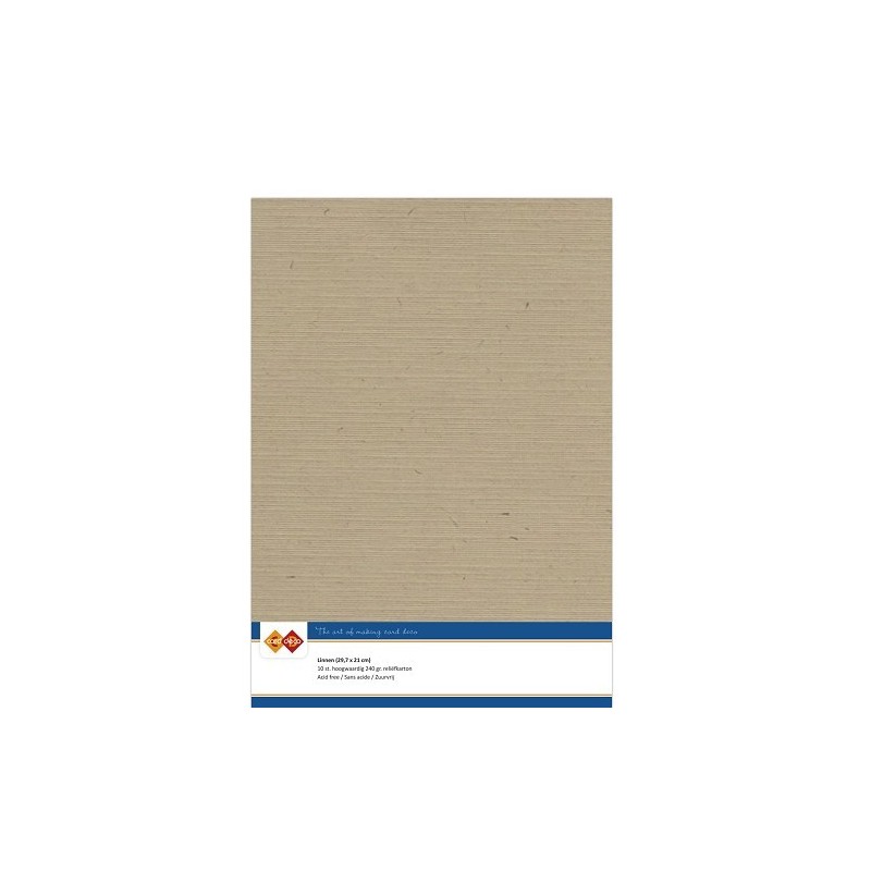 (LKKA445)Linen Cardstock A4 Kraft Cappuccino
