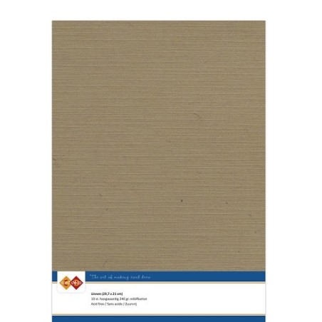 (LKK-A444)Linen Cardstock - A4 - Kraft Mokka