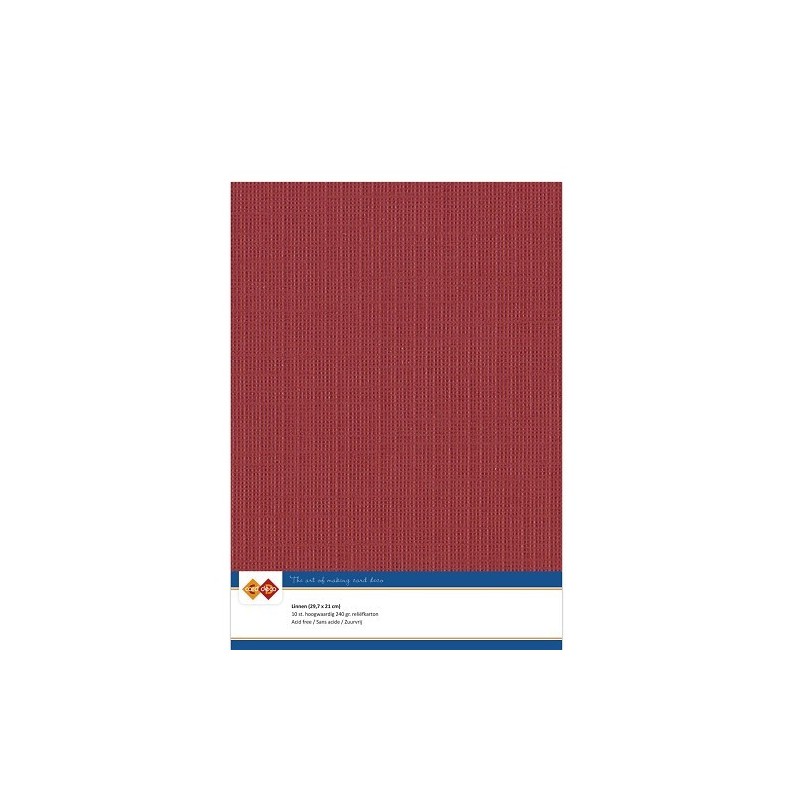 (LKK-A434)Linen Cardstock - A4 - Christmas red