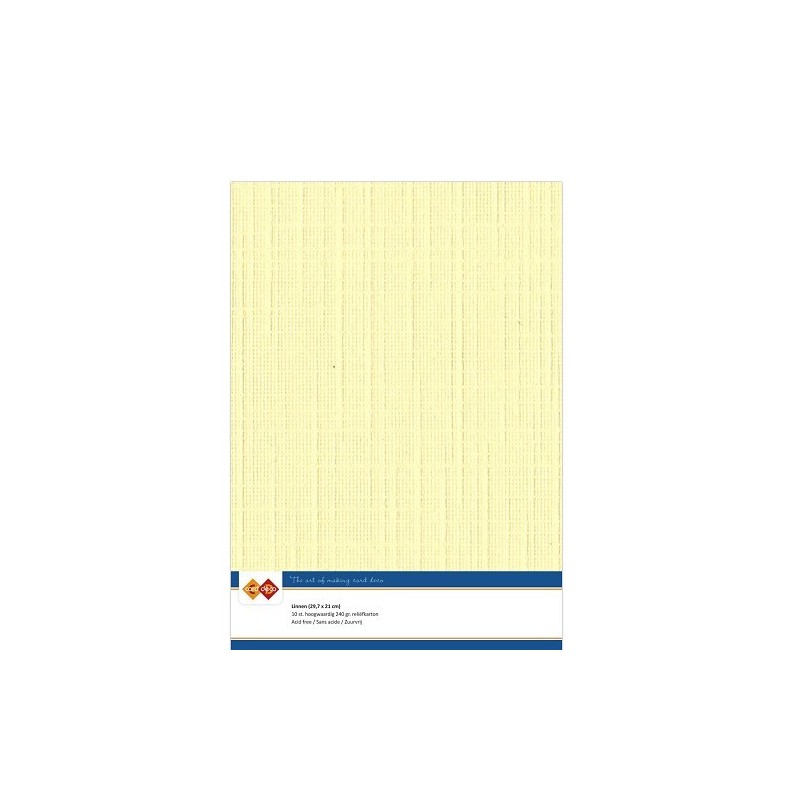 (LKKA403)Linen Cardstock A4 Light yellow