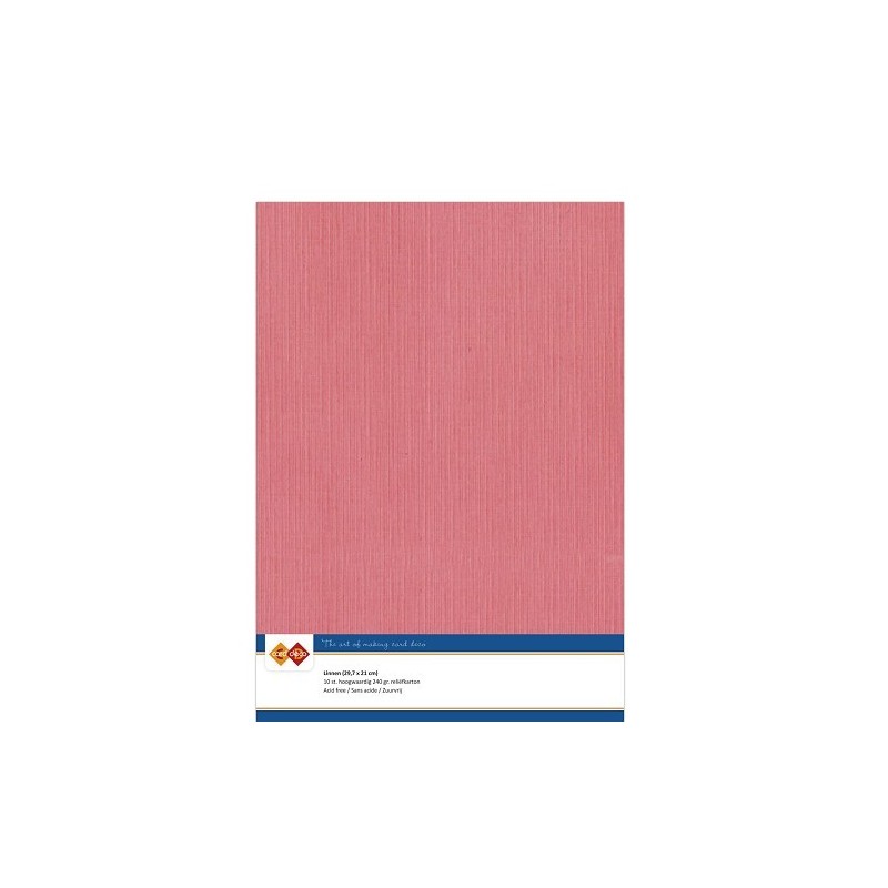 (LKK-A442)Linen Cardstock - A4 - Flamingo