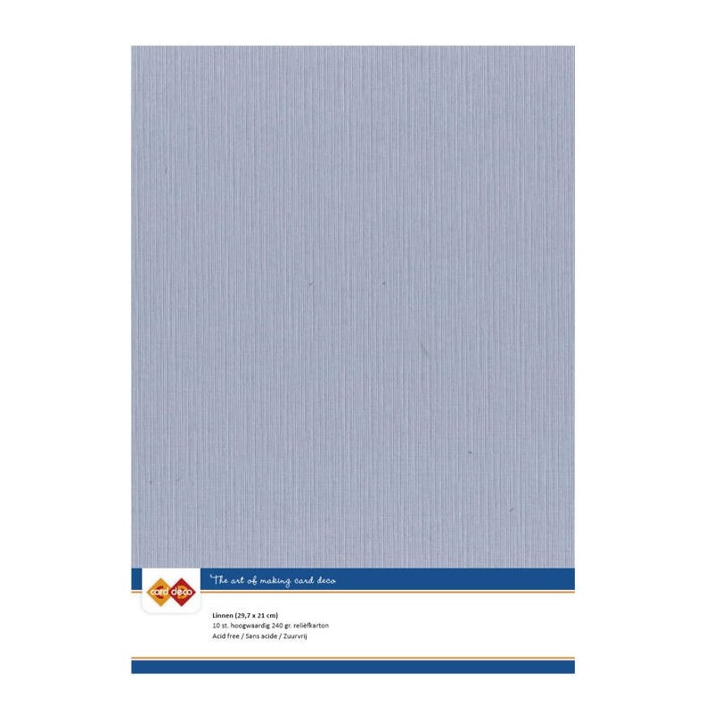 (LKKA452)Linen Cardstock A4 oudblauw