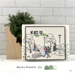 (BB-138)Picket Fence Studios More for A Walk in the Park 4x4 Inch Clear Stamps
