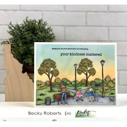(BB-137)Picket Fence Studios A Walk in the Park 6x6 Inch Clear Stamps