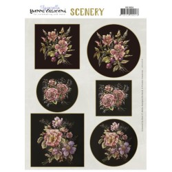 (CDS10034)Scenery - Yvonne Creations - Aquarella - Antique Flowers