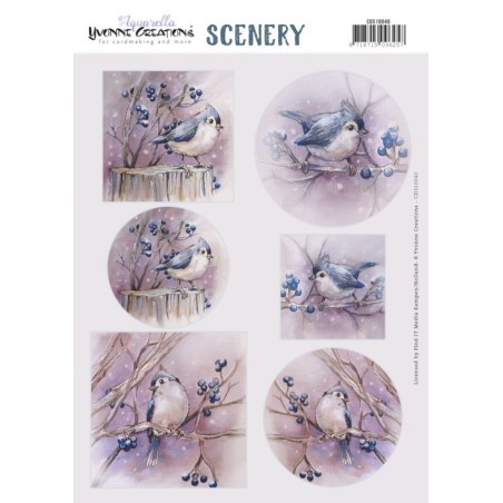 (CDS10040)Scenery - Yvonne Creations - Aquarella - Birds