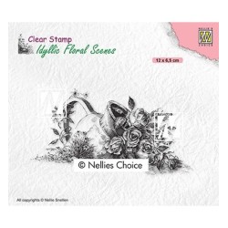 (IFS034)Nellie`s Choice Clearstamp - Idyllic Floral Vase with roses