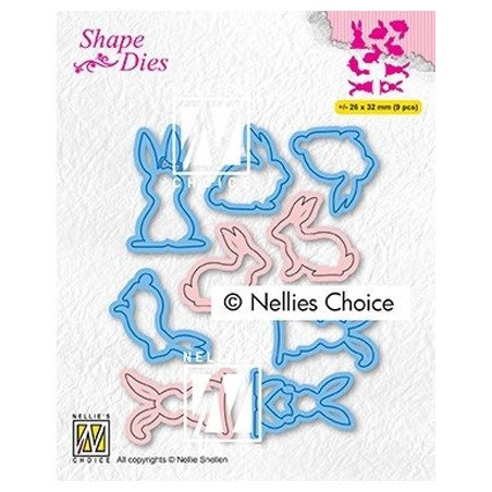 (SD186)Nellie's Shape Dies Collection of hares-1