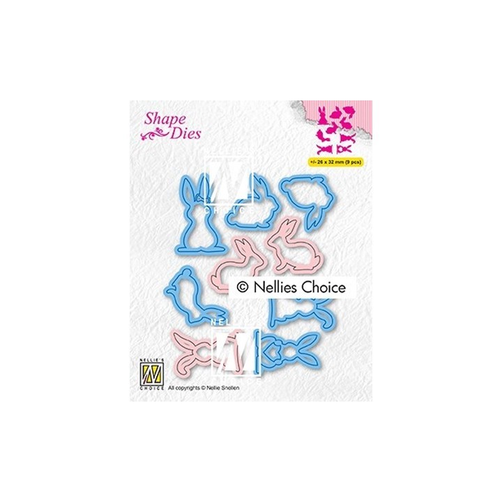(SD186)Nellie's Shape Dies Collection of hares-1