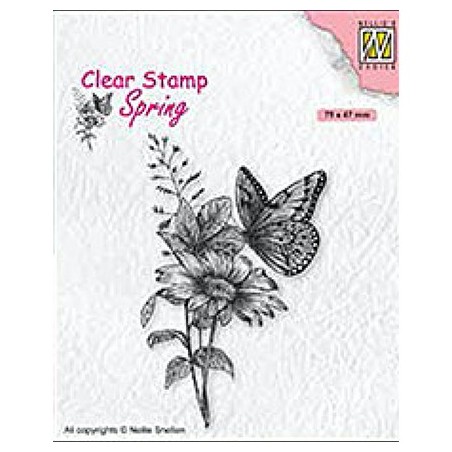 (SPCS018)Nellie`s Choice Clearstamp - Spring Butterfly