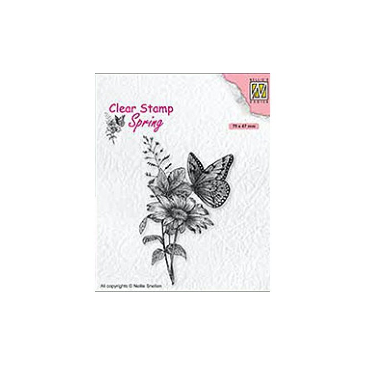 (SPCS018)Nellie`s Choice Clearstamp - Spring Butterfly