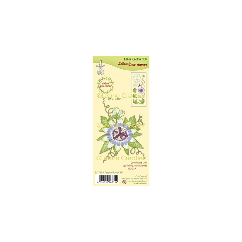 (55.7354)Clear Stamp combi Passion Flower 3D (55.7354)Clear Stamp combi Passion Flower 3D