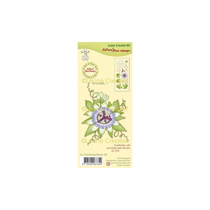 (55.7354)Clear Stamp combi Passion Flower 3D