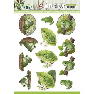 (SB10523)3D Push Out - Amy Design - Friendly Frogs - Tree Frogs