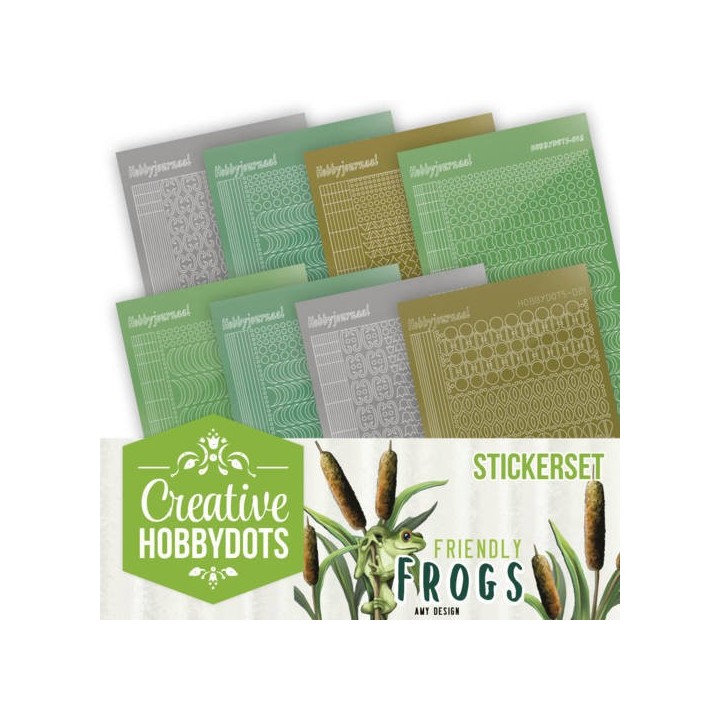 (CHSTS010)Creative Hobbydots Stickerset 10 - Amy Design - Friendly Frogs