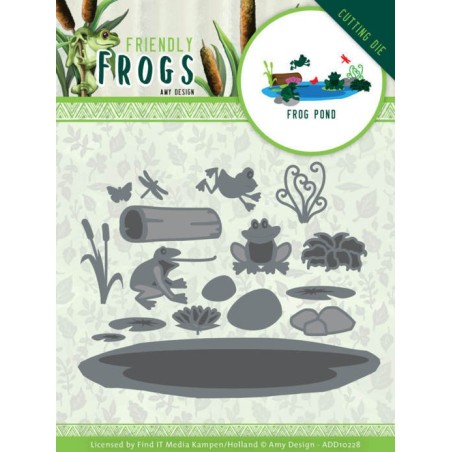 (ADD10228)Dies - Amy Design - Friendly Frogs - Frog Pond