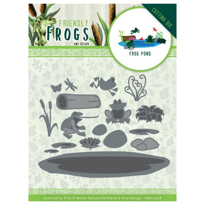 (ADD10228)Dies - Amy Design - Friendly Frogs - Frog Pond