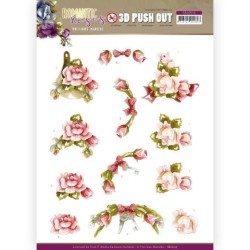 (SB10515)3D Push Out - Precious Marieke - Romantic Roses - Pink Rose