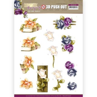 (SB10518)3D Push Out - Precious Marieke - Romantic Roses - Multicolor Rose