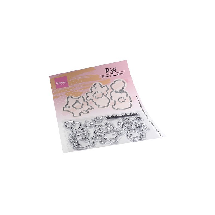 (ec0187)Clear Stamp Eline's Animals - Pigs
