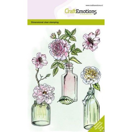 (1335)CraftEmotions clearstamps A6 - Roses GB Dimensional stamp